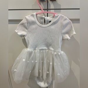White Tulle Kids Dress